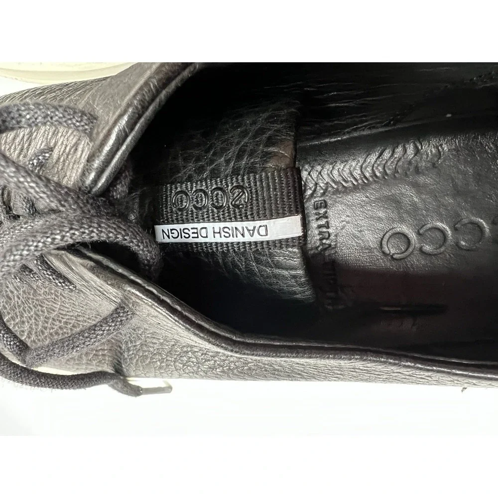 ECCO Women's Soft Leather  Sneaker  Black Size 9 US / 40 EU Extra Width